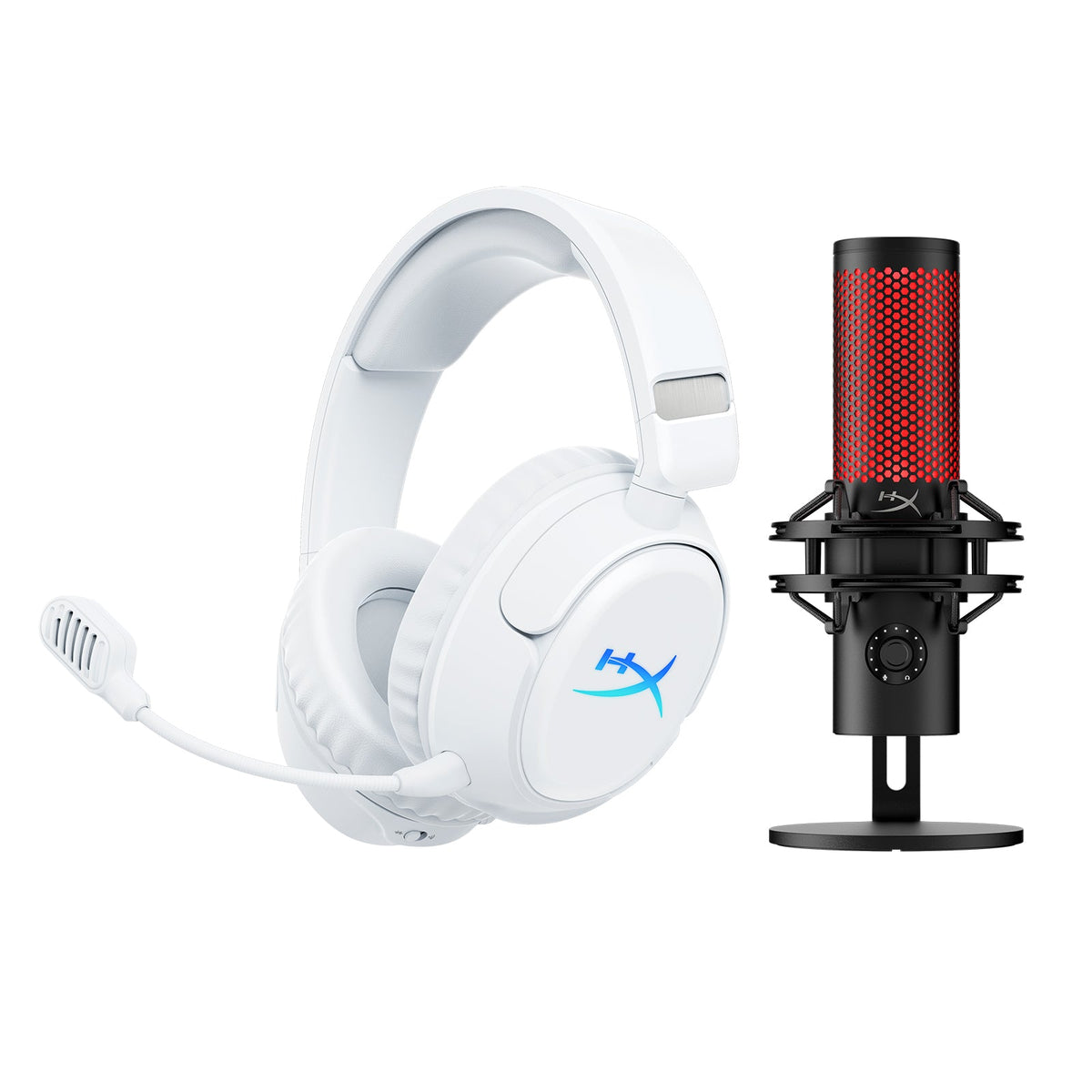 HyperX Bundle - Cloud Flight 2 Wireless Headset, QuadCast 2 Microphone