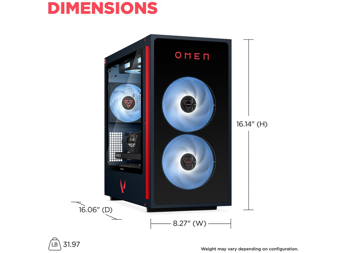 OMEN 35L Gaming Desktop GT16-0080t PC, Windows 11 Home, Intel® Core™ i7, 32GB RAM, 1TB SSD, NVIDIA® GeForce RTX™ 5060, Valorant Limited Edition