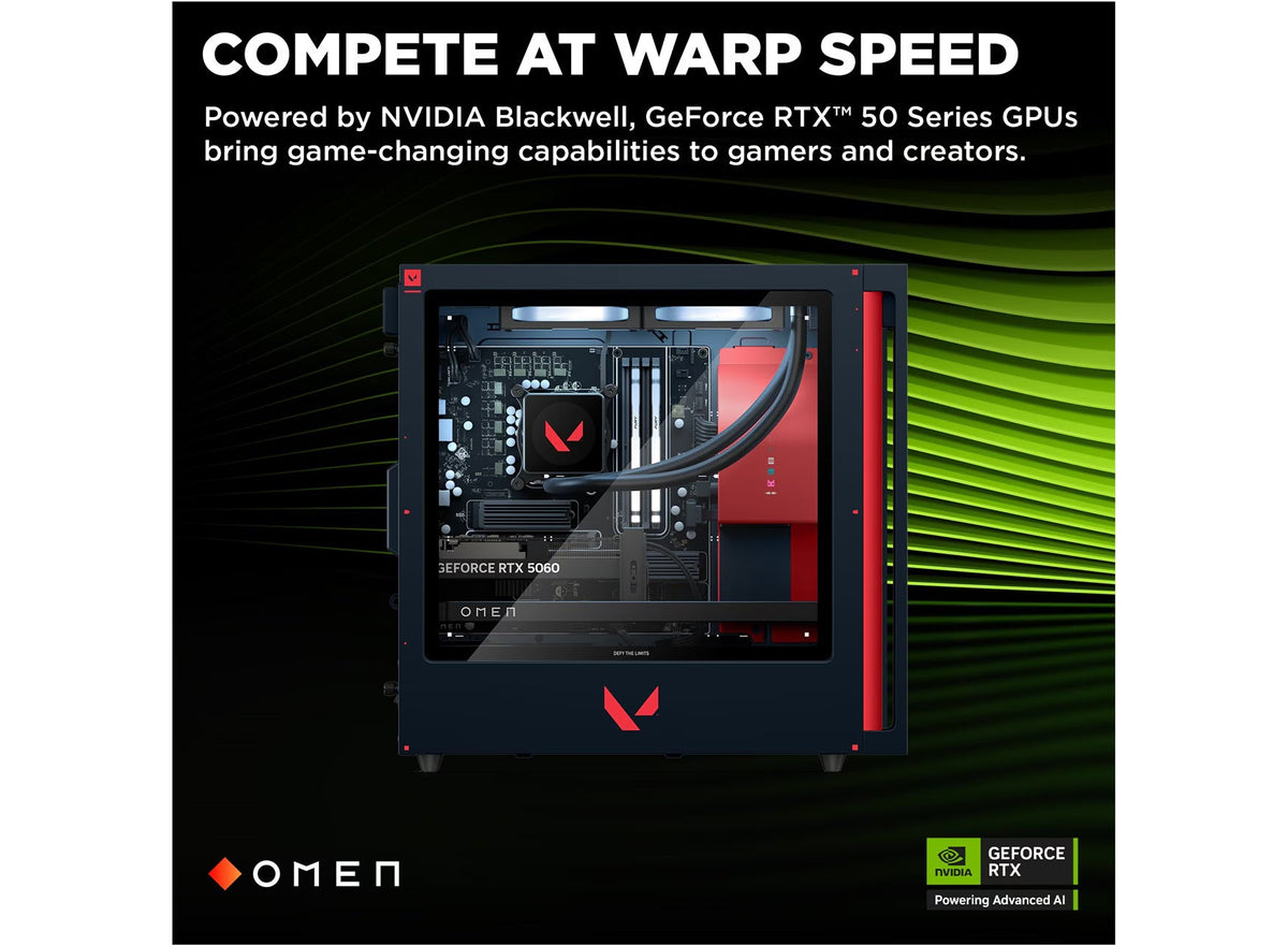 OMEN 35L Gaming Desktop GT16-0080t PC, Windows 11 Home, Intel® Core™ i7, 32GB RAM, 1TB SSD, NVIDIA® GeForce RTX™ 5060, Valorant Limited Edition