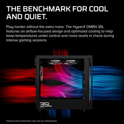 HyperX OMEN 35L Gaming Desktop GT18-0732t PC, Windows 11 Home, Intel® Core™ Ultra 7, 32GB RAM, 2TB SSD, NVIDIA® GeForce RTX™ 5080, Shadow black metal