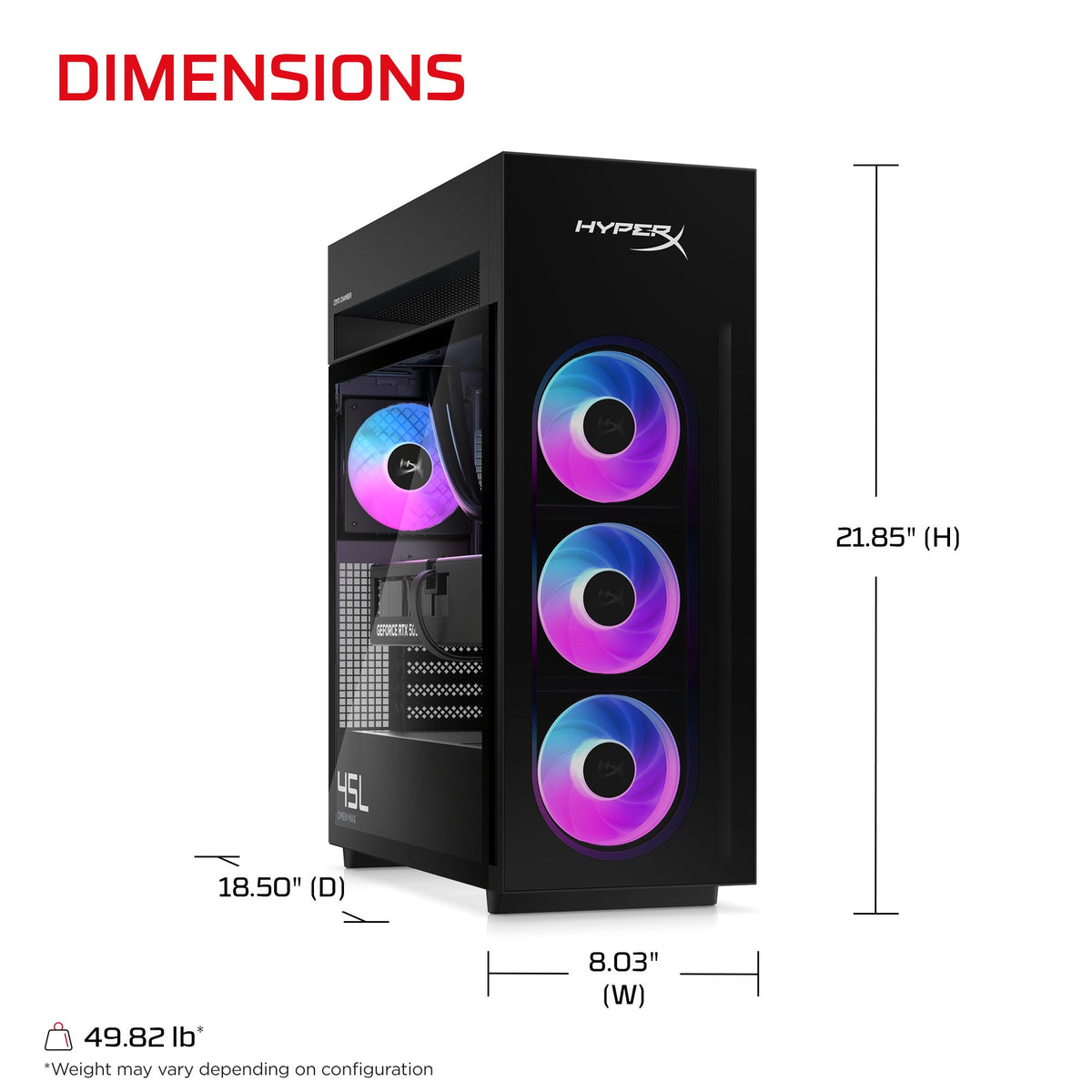 HyperX OMEN MAX 45L Gaming Desktop GT24-0963t PC, Windows 11 Home, Intel® Core™ Ultra 9, 64GB RAM, 2TB SSD, NVIDIA® GeForce RTX™ 5090, Shadow black glass