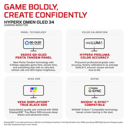 HyperX OMEN OLED 34 inch WQHD 360Hz Gaming Monitor - OMEN OLED 34
