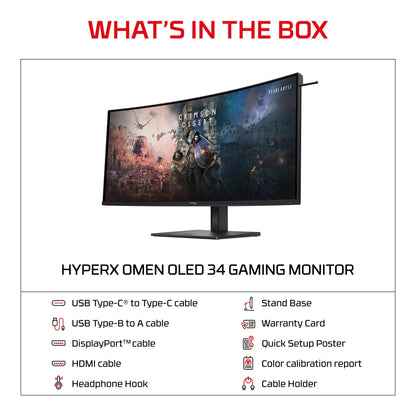 HyperX OMEN OLED 34 inch WQHD 360Hz Gaming Monitor - OMEN OLED 34