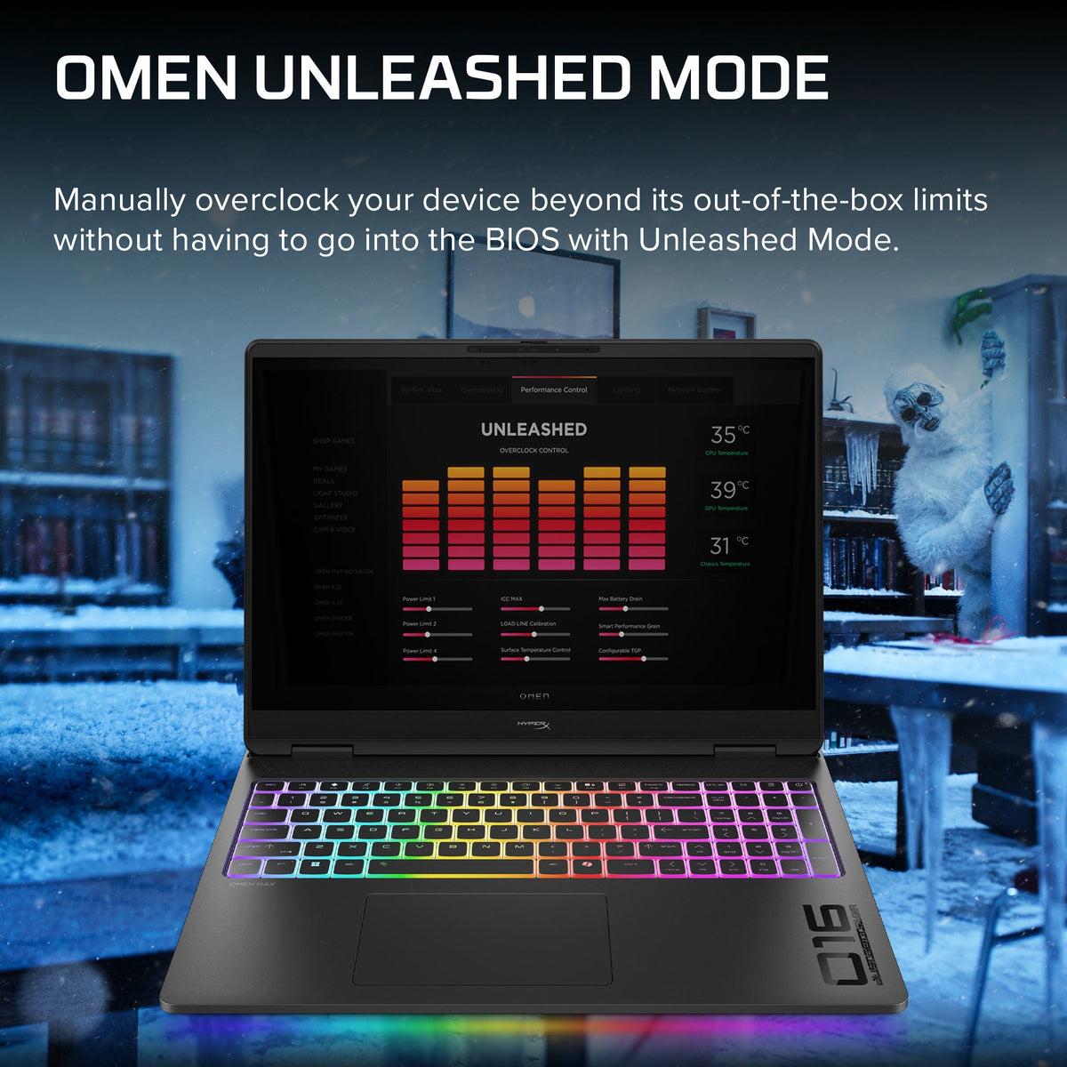HyperX OMEN MAX 16 inch Gaming Laptop PC 16, Windows 11 Home, 16", Intel® Core™ Ultra 7, 32GB RAM, 1TB SSD, NVIDIA® GeForce RTX™ 5080, 2.5K, Shadow black