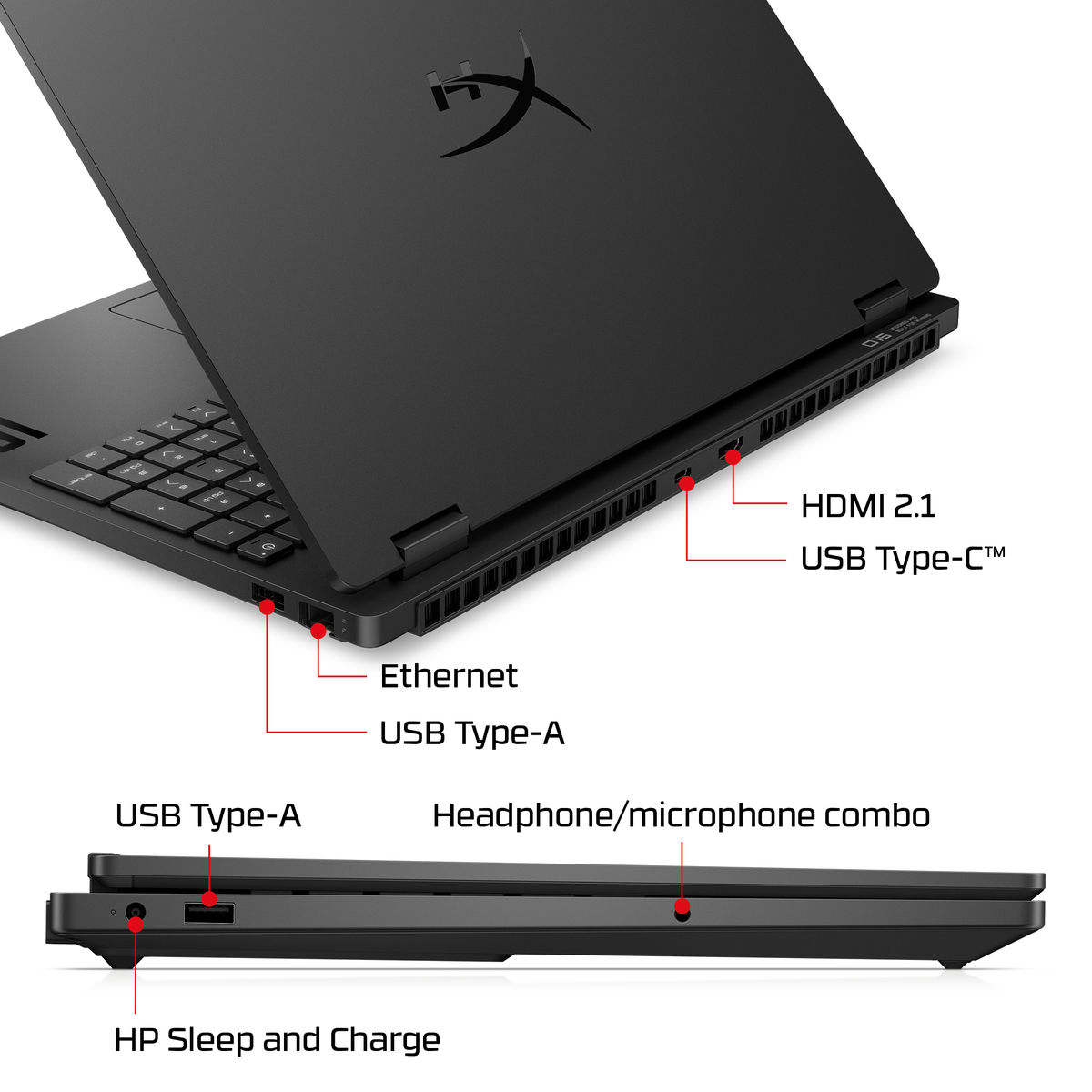 HyperX OMEN 15 inch Gaming Laptop PC 15, Windows 11 Home, 15.3", AMD Ryzen™ 7, 16GB RAM, 1TB SSD, NVIDIA® GeForce RTX™ 5060, 2.5K, Shadow black