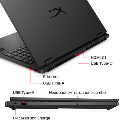 HyperX OMEN 15 inch Gaming Laptop PC 15, Windows 11 Home, 15.3", AMD Ryzen™ 7, 16GB RAM, 1TB SSD, NVIDIA® GeForce RTX™ 5060, 2.5K, Shadow black