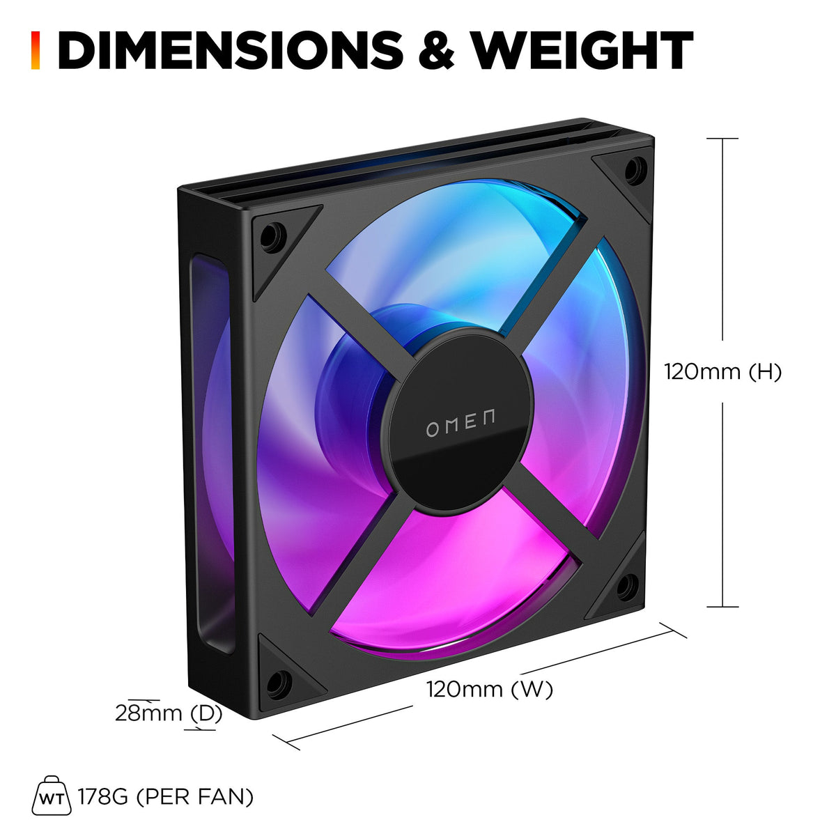OMEN Modular 120mm Fan - Triple Pack Black
