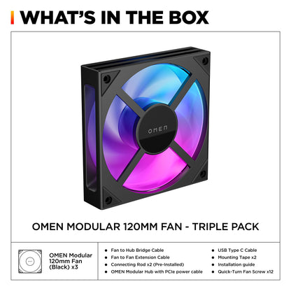 OMEN Modular 120mm Fan - Triple Pack Black